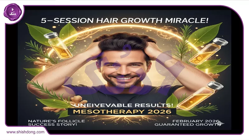 رشد مو پس از 5 جلسه مزوتراپی