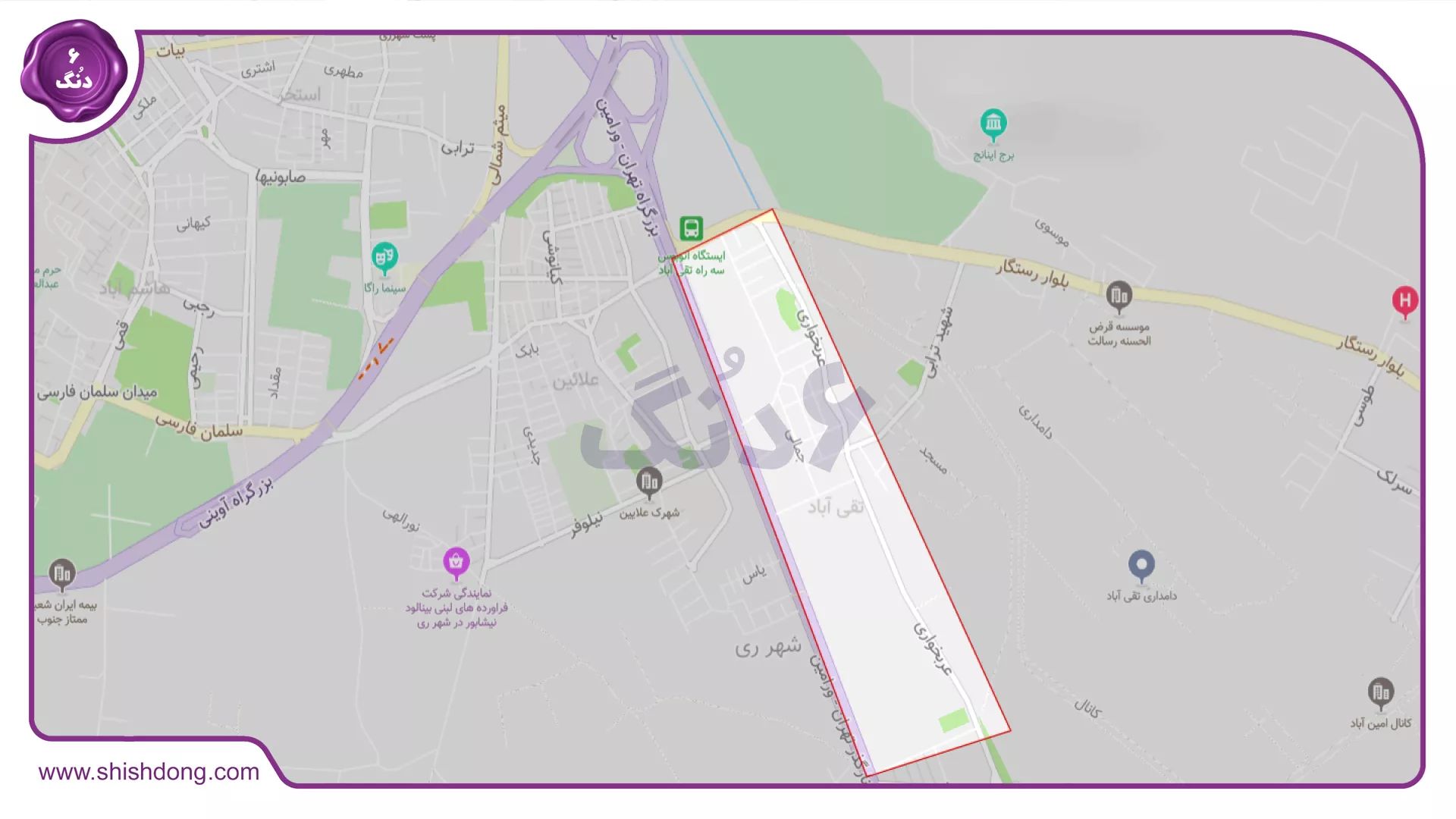 محدوده محلۀ تقی آباد