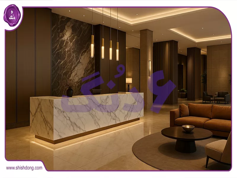 آشپزخانه جزیره با سنگ اسلب | شیش دنگ