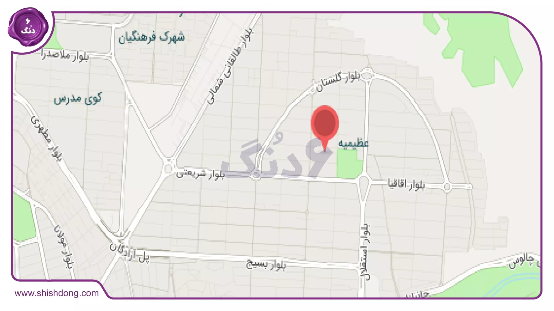 نقشه موقعیت عظیمیه کرج