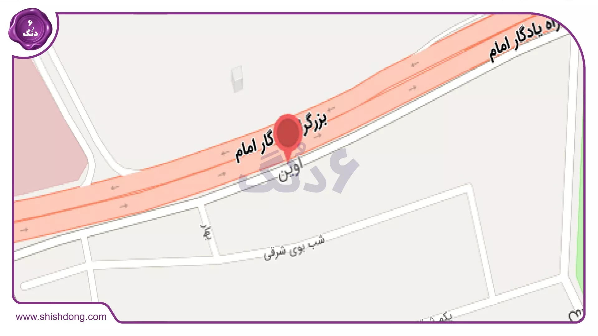 نقشه موقعیت اوین تهران