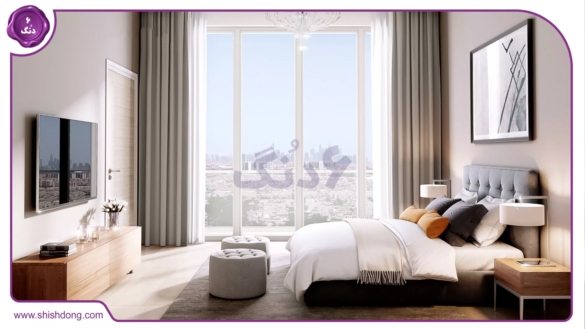 اتاق خواب رو به شهر-برج امبر الفرجان 