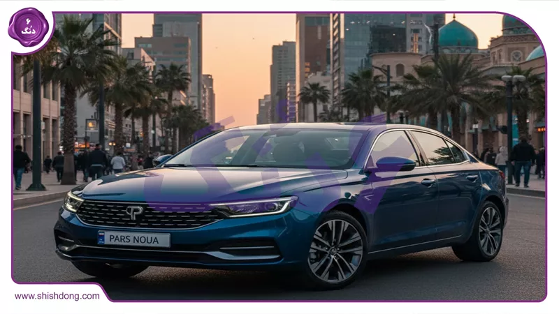 نمای عقب خودرو پارس نوآ با چراغ‌های LED