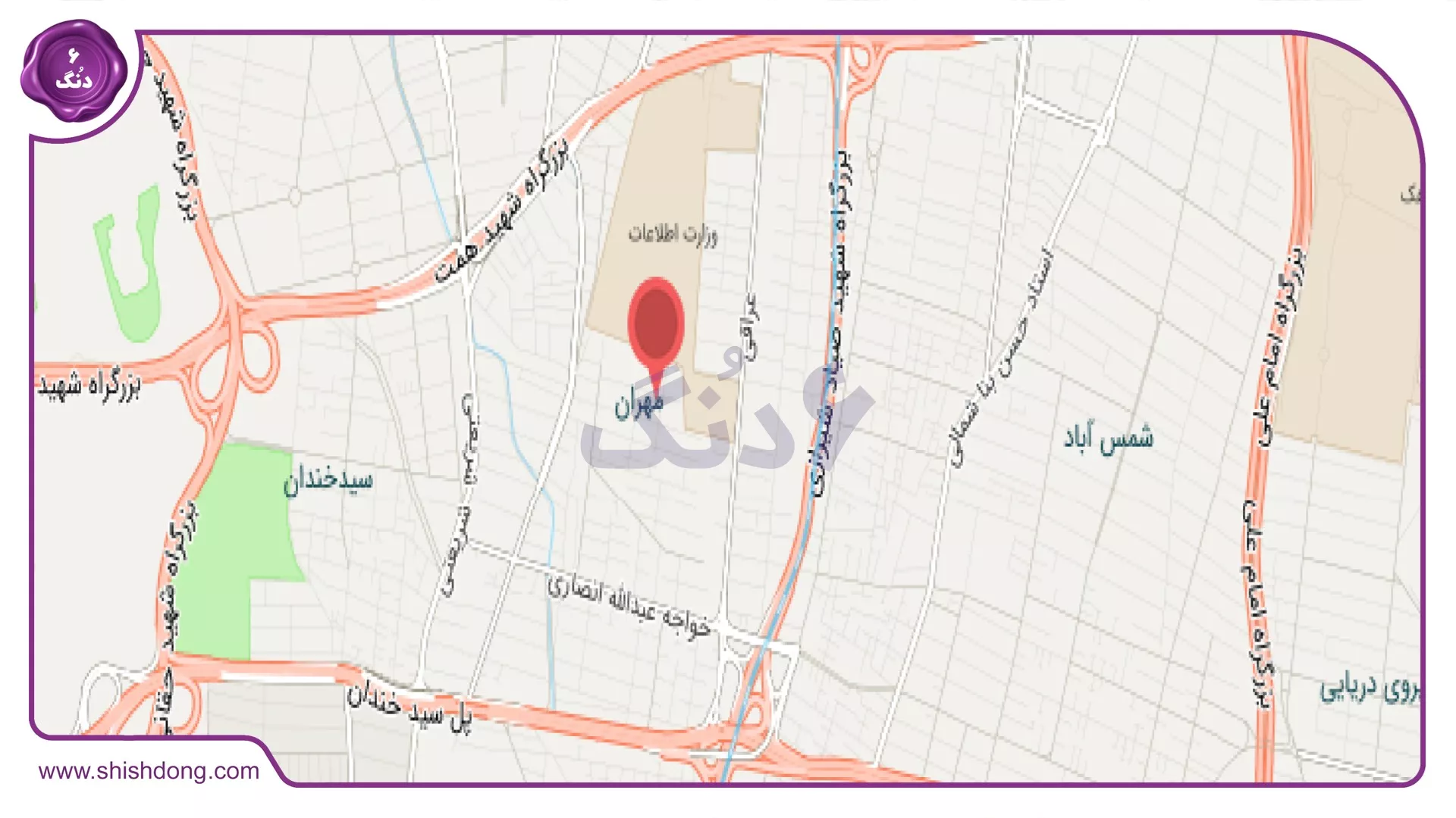 نقشه محله مهران تهران