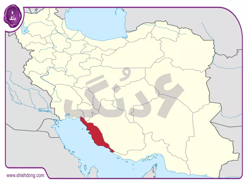 بندر دیر روی نقشه استان بوشهر
