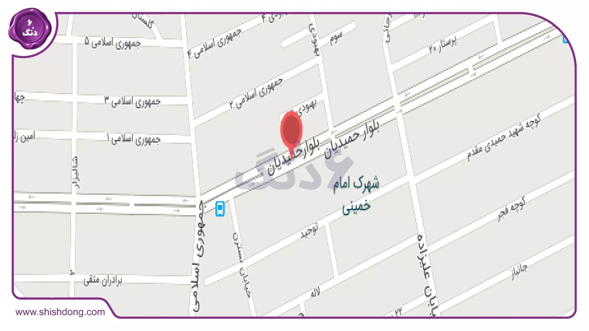 نقشه موقعیت حمیدیان رشت