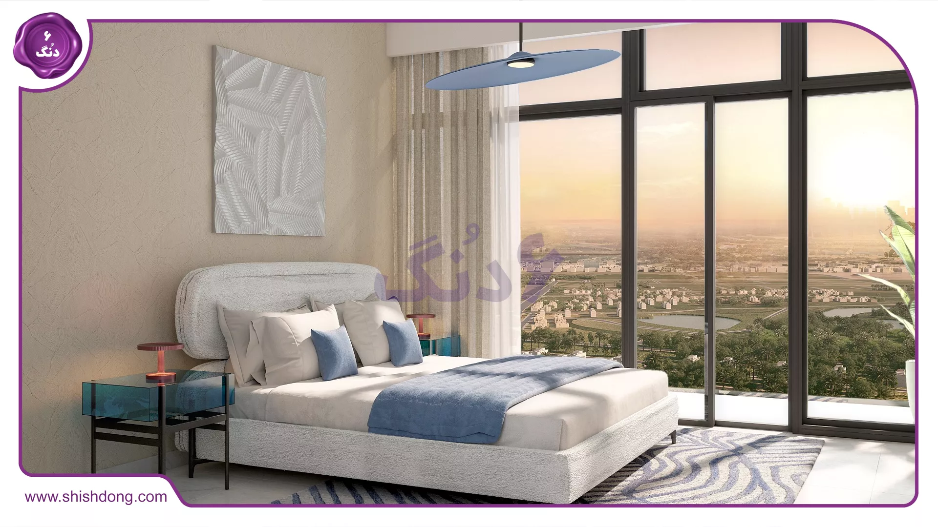 نمای از اتاق خواب های برج گرند اسپرت سیتی دبی 