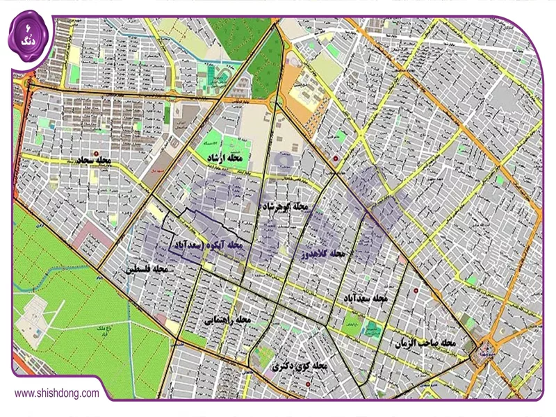 نقشه محله های مشهد: راهنمای سرمایهگذاری