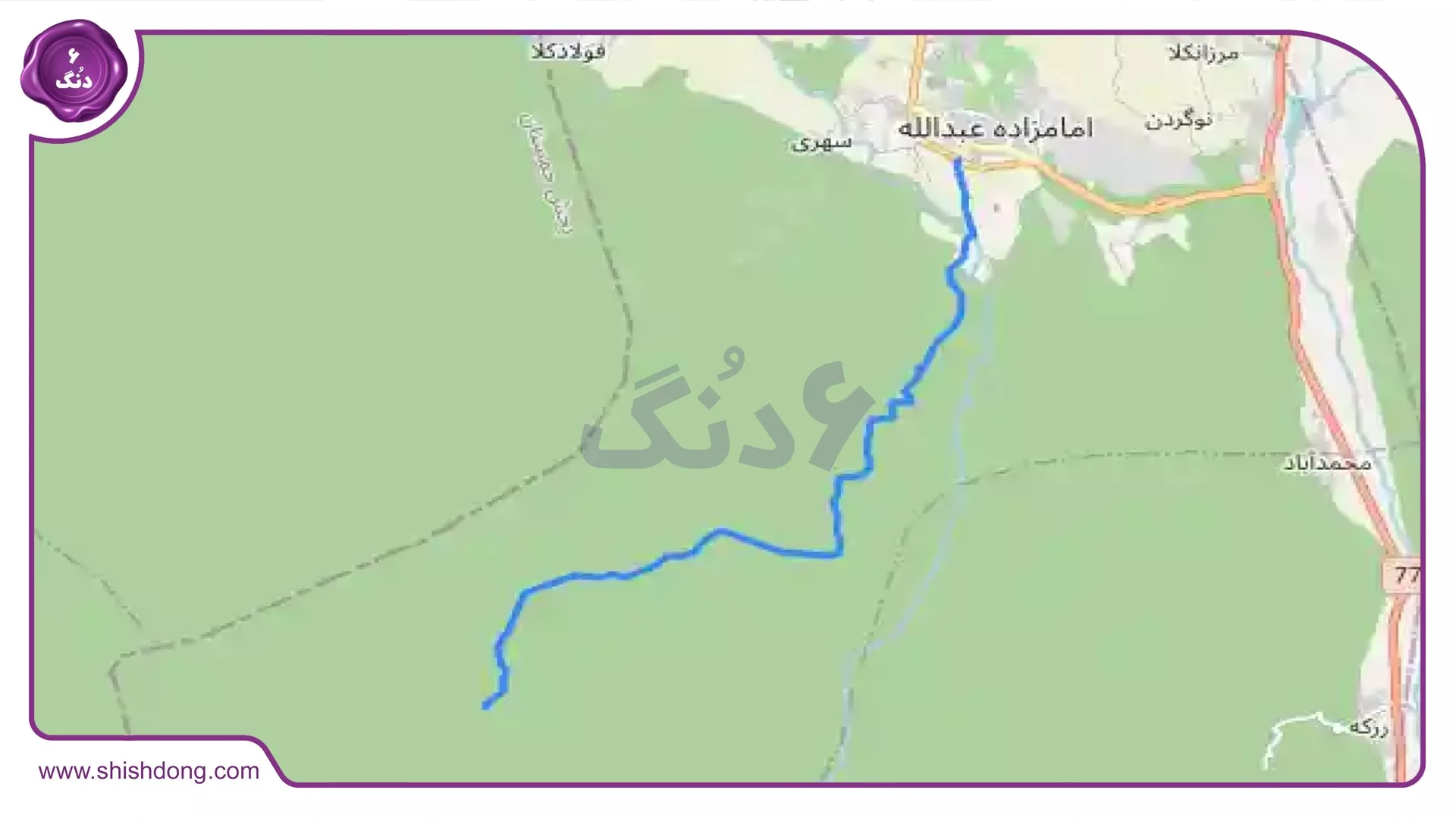 تصویر موقعیت مکانی آبشار سنگ درکا در مازندران