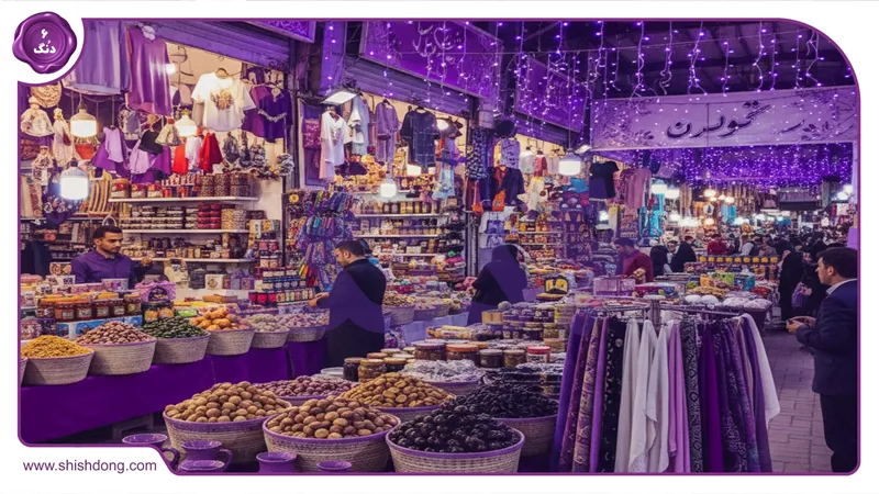 بازار سلمان شهر (متل قو) با کالاهای متنوع