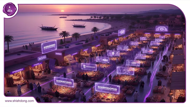 بازار شلوغ قشم با کالاهای متنوع