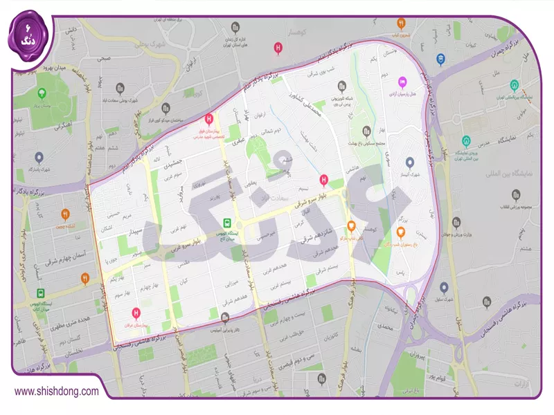 نقشه سعادت&zwnj;آباد: قلب لوکس تهران