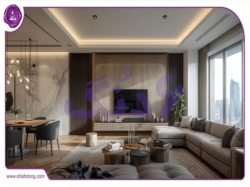 آپارتمان لوکس در محله خرم اصفهان با نمای شیشه‌ای و بالکن