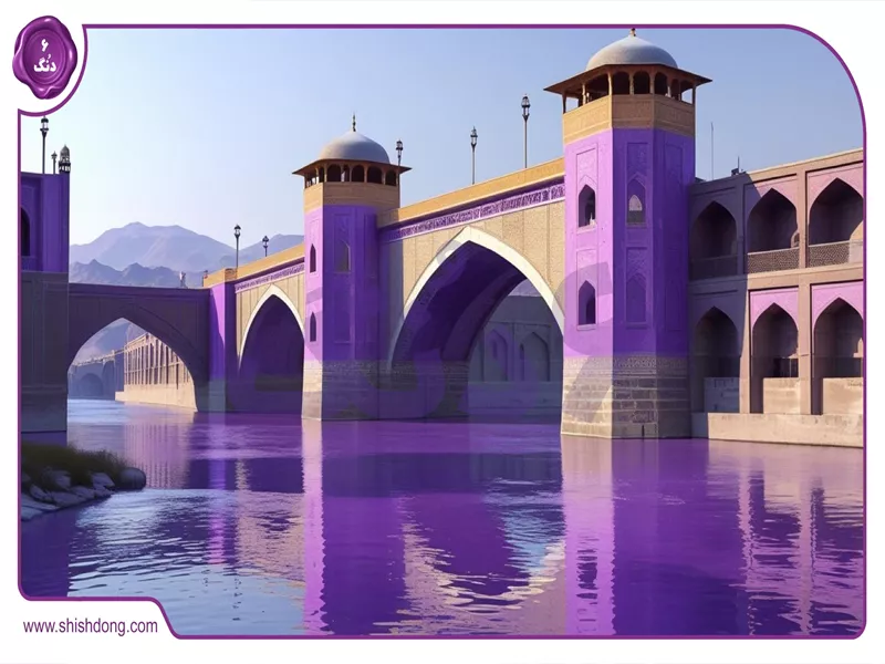 نمای سی‌وسه‌پل در غروب، جاذبه نزدیک به محله خرم