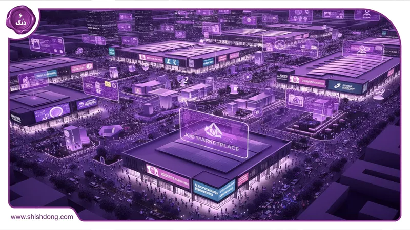 نمای هوایی بازار کار با فرصتهای شغلی