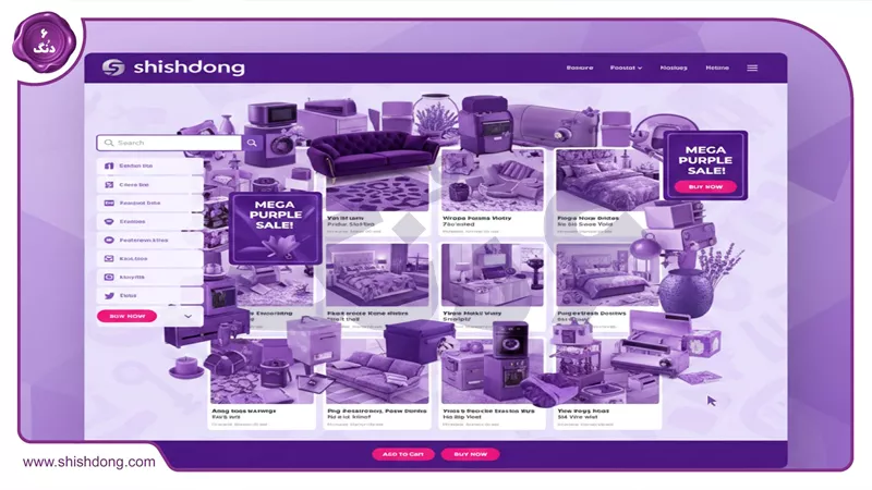 بازار لوازم منزل شلوغ با کالاهای متنوع