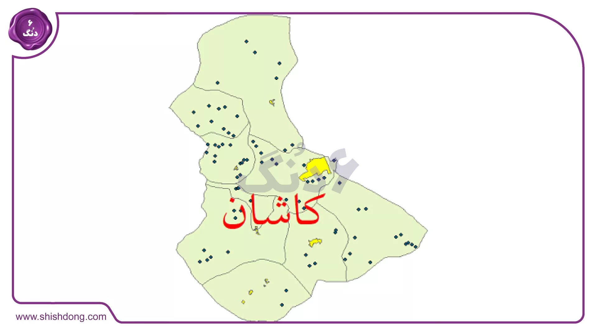 نقشه موقعیت جغرافیایی کاشان در ایران