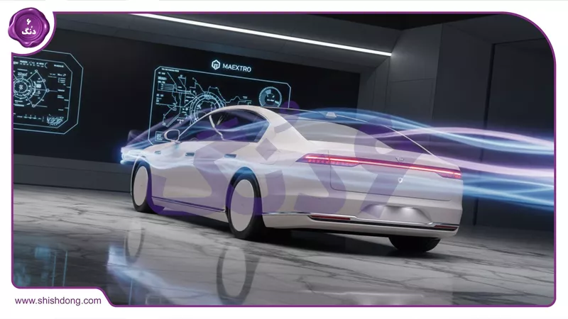 نمای عقب خودرو لوکس الکتریکی