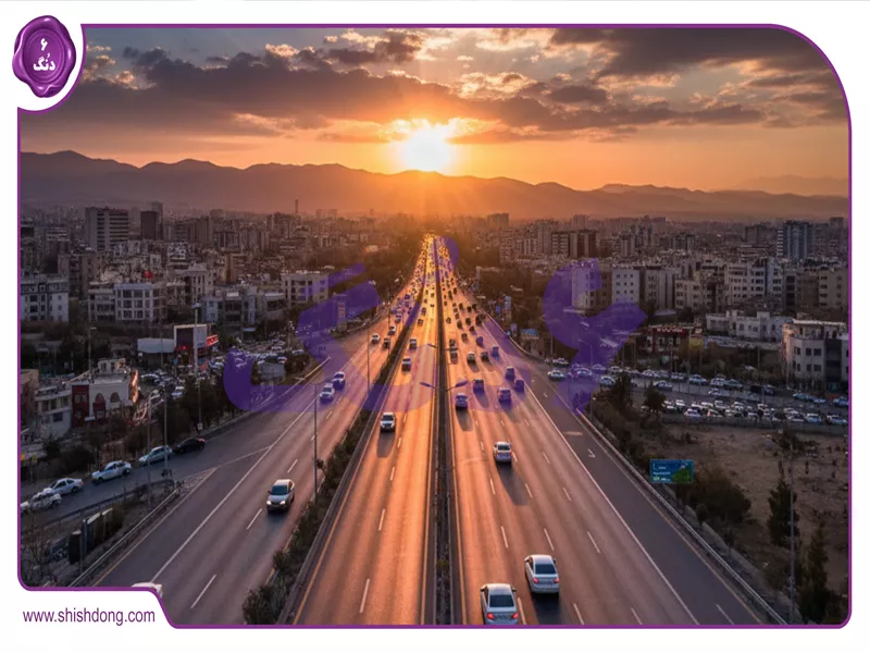 نمای هوایی تهران با سمند X7 در حرکت