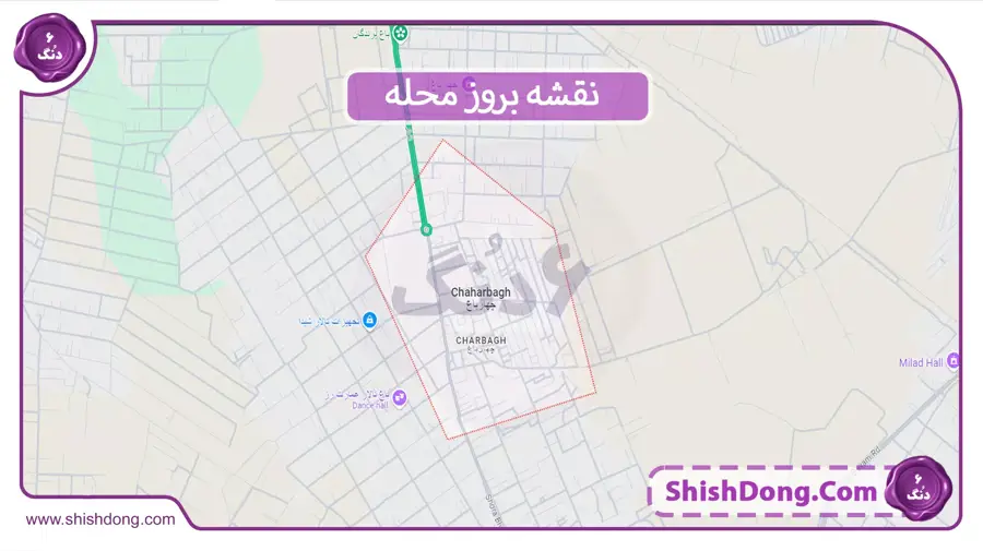 نقشه چهارباغ کرج