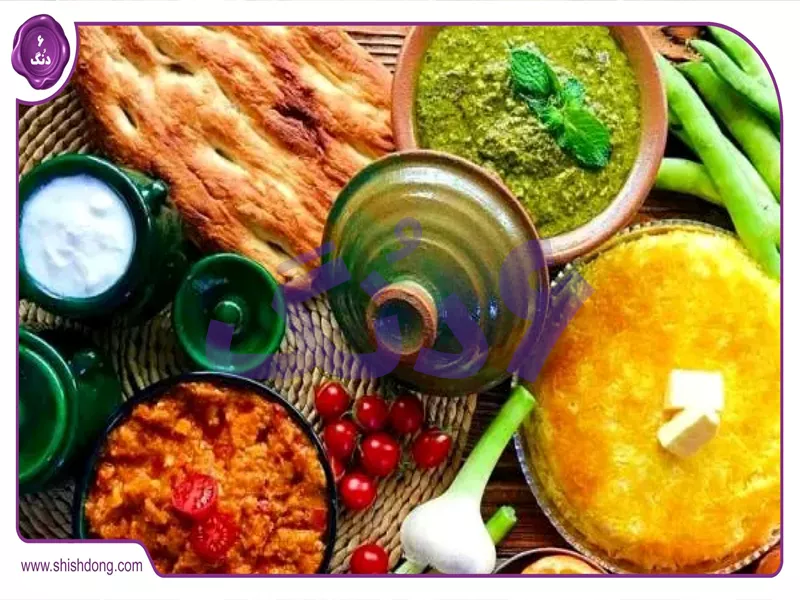 غذا با سبزی های محلی در رشت