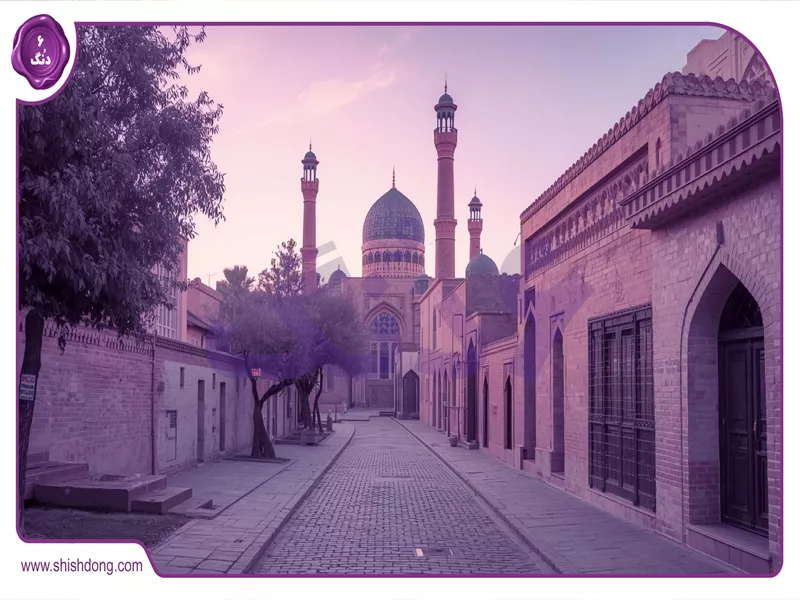 منظره تکیه شهدا در غروب