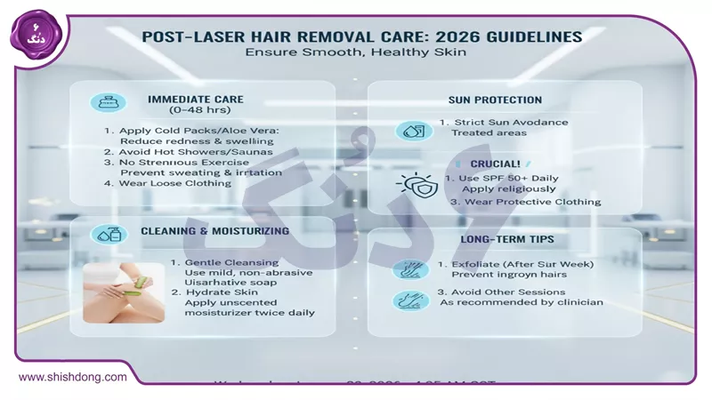 مراقبت پس از لیزر موهای زائد