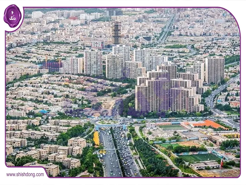 نمای هوایی از شهرک غرب تهران، گران‌ترین محله غرب پایتخت