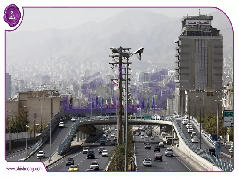 نمای هوایی بلوار ارتش تهران و شهرک‌های مدرن