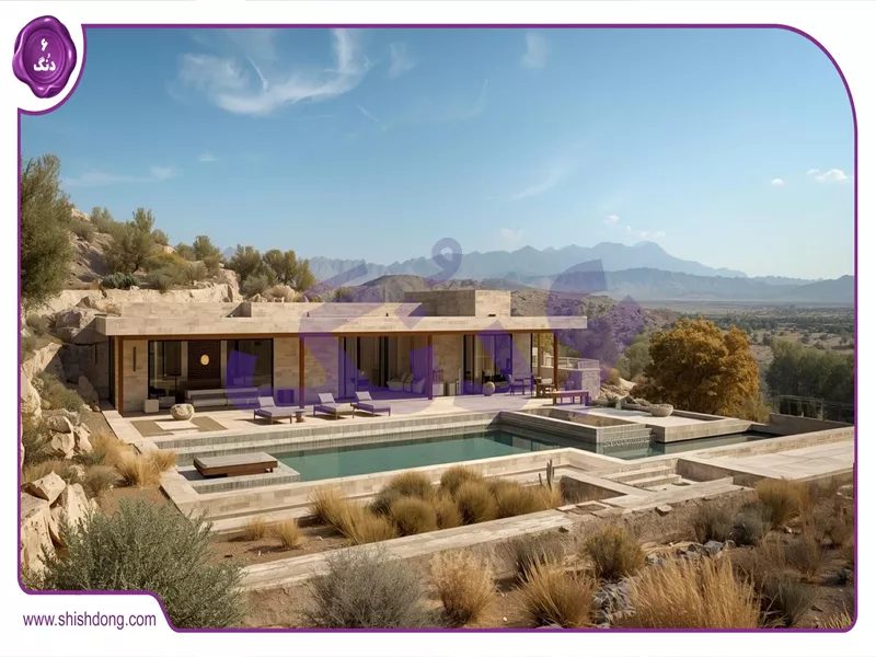 ویلا با منظره کویر در جاده اصفهان نایین اصفهان