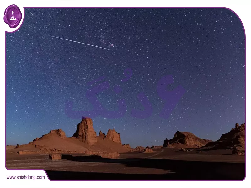 عکس بارش شهابی جباری در کویر مرنجاب