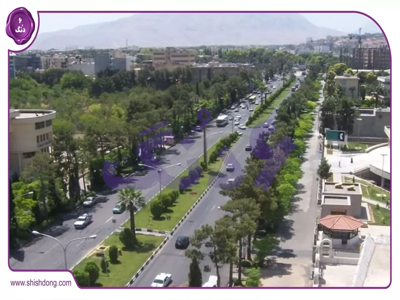 تصویر هوایی عادل آباد شیراز و بلوار عدالت