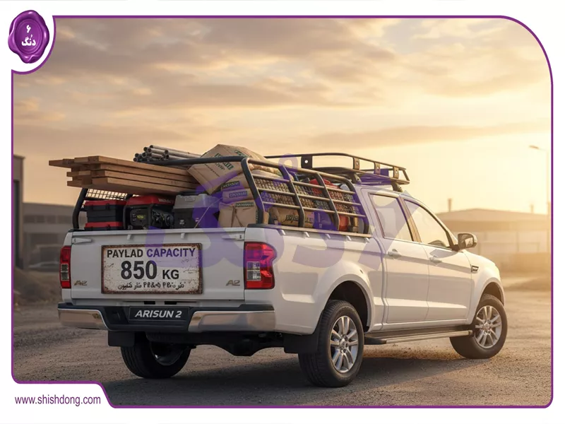 ظرفیت بار ۸۵۰ کیلوگرم وانت آریسان ۲ با باربند