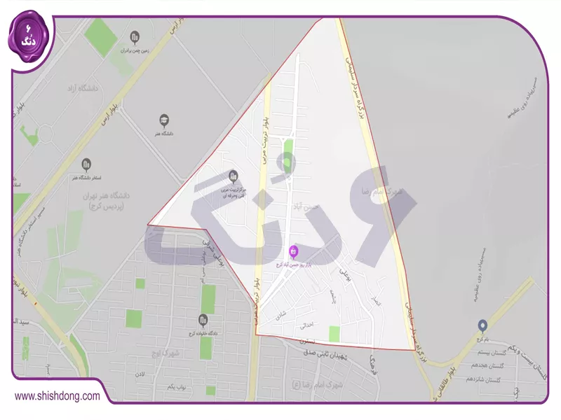 نقشه موقعیت حسن آباد کرج