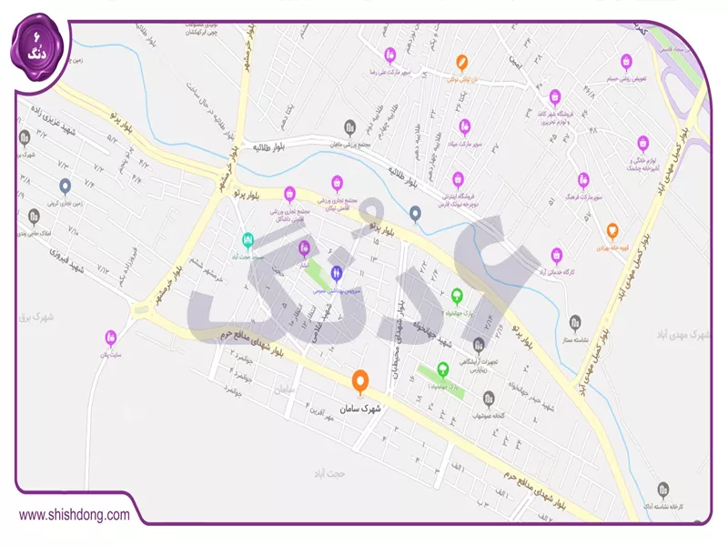 نقشه شهرک سامان شیراز - لوکیشن دقیق