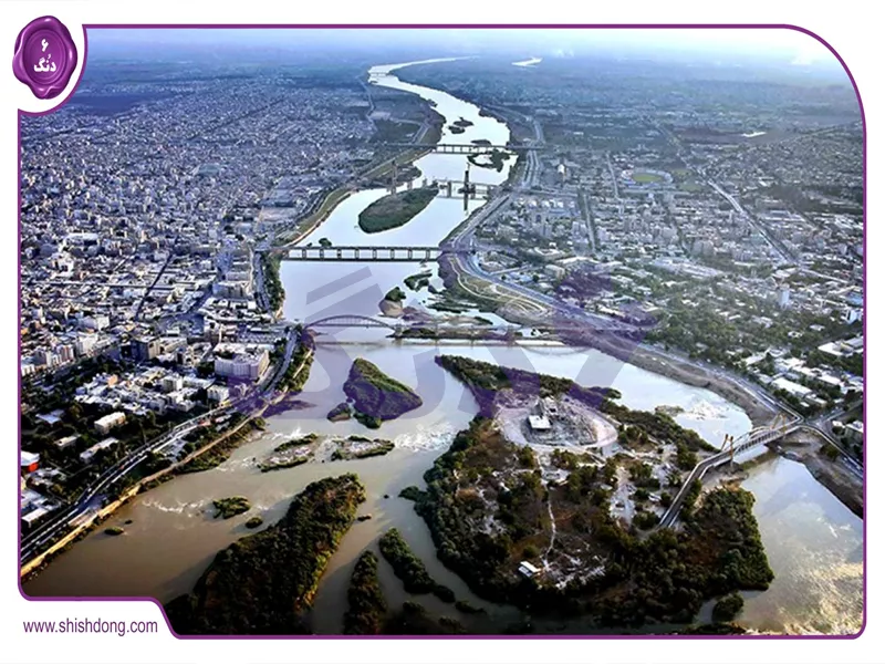 نمای کلی محلههای لوکس اهواز با رودخانه کارون