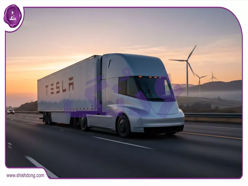تصویر تسلا سمی کلاس 8 در جاده