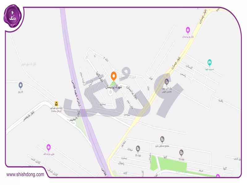 نقشه شهرک پردیسان کرج