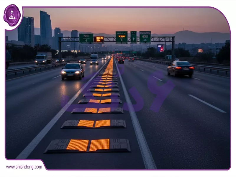 تصویر سرعت گیر هوشمند در خیابان