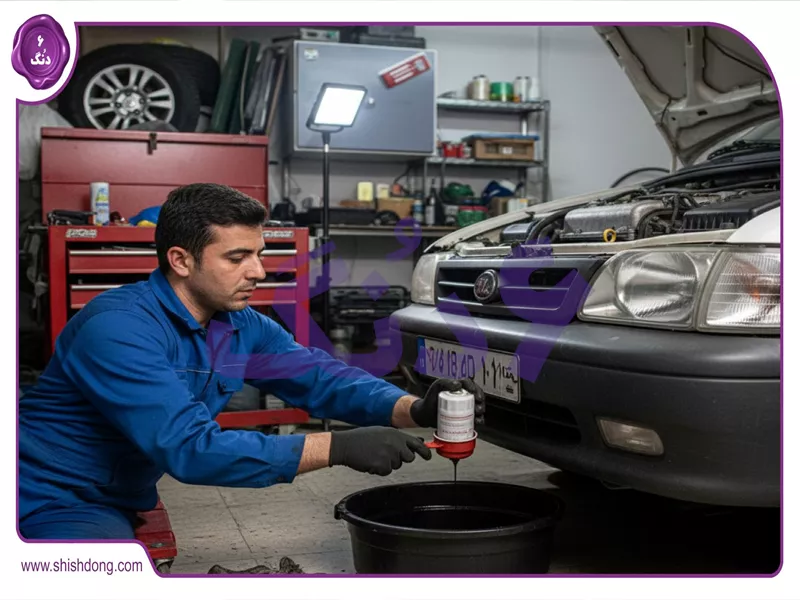 گام به گام تعویض فیلتر روغن پراید