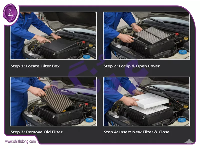 تعویض فیلتر هوا 405 گام به گام